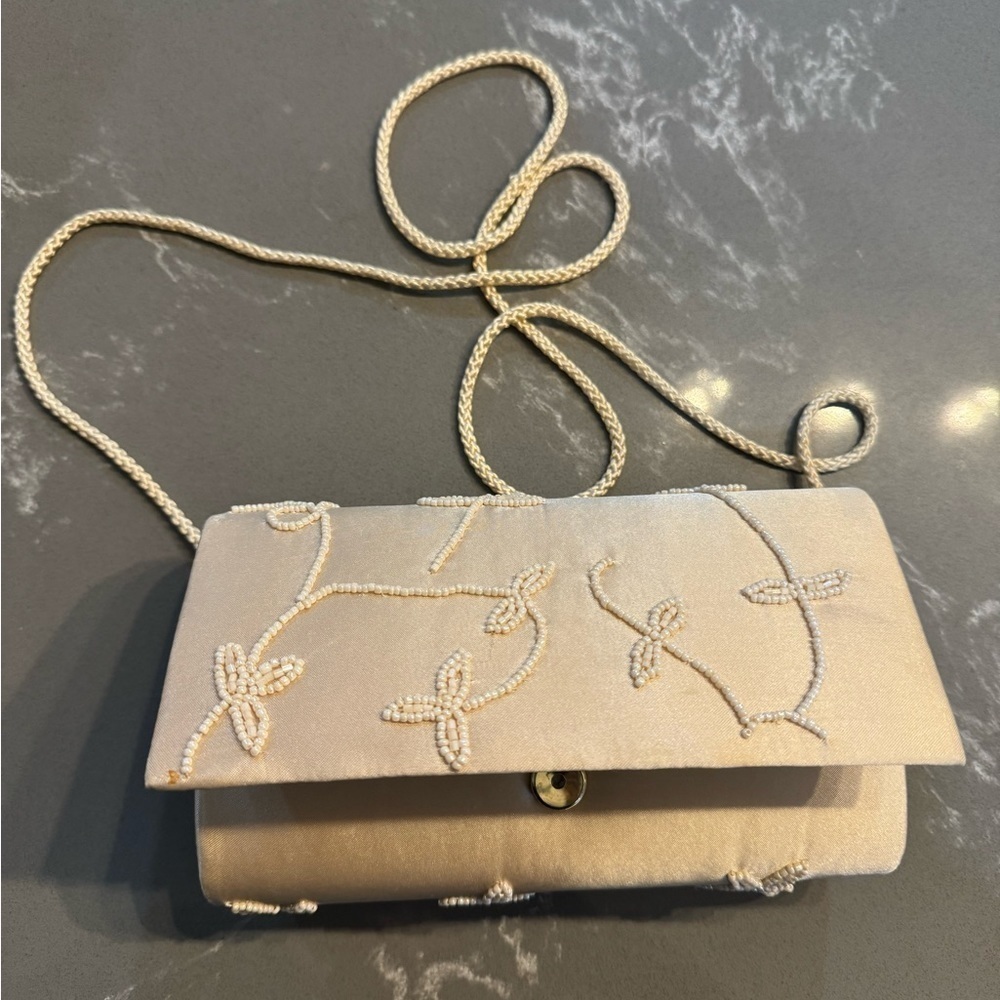 Beaded Clutch‎ / Purse Tan